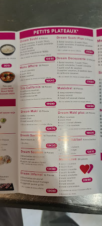 Dream Sushi à Aubervilliers menu