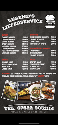 Legend's à Schopfheim menu