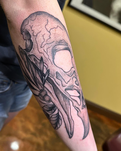 Explore tattoo flower sleeve ideas, creative tattoo ideas in Marietta, available at The Queen Bee Tattoo and Piercing Parlour