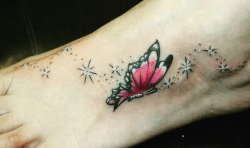 Explore butterfly semicolon tattoo ideas, creative tattoo ideas in Albuquerque, available at Staceys Exotic Body Piercing and Tattoo