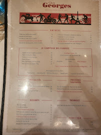 Restaurant français Chez Georges à Paris (le menu)