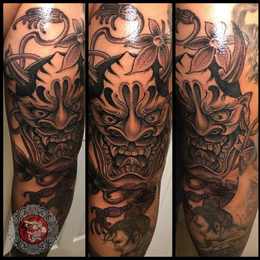 Explore tattoo ideas for top of leg, creative tattoo ideas in Johnston, available at EMPIRE STUDIO-RI