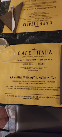 Menu du Café Italia à Milan