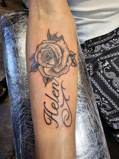 Explore tribal head tattoo ideas, creative tattoo ideas in Charlottesville, available at ScottyrocksTwisted Inks