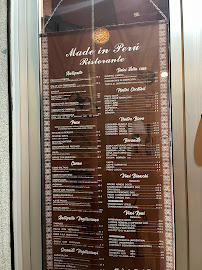 Restaurant péruvien Ristorante Made in Perù à Turin (la carte)