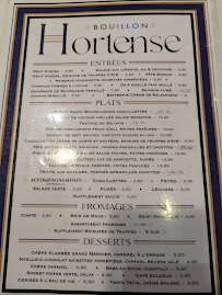 Bouillon Hortense à Biarritz carte