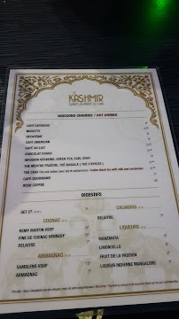 Le Kashmir Flots Bleus à Saint-Laurent-du-Var menu