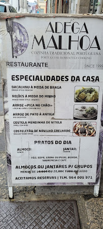 Adega Malhoa à Braga menu