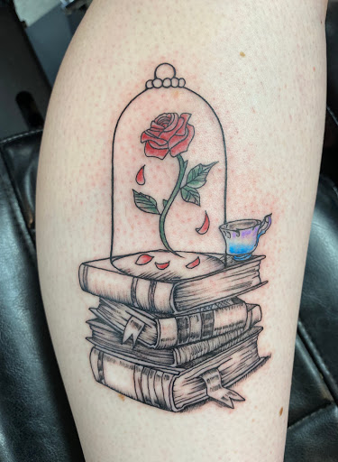 Explore blackout hand tattoo ideas, creative tattoo ideas in Goshen, available at Lady Luck Studio