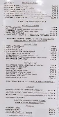Menu du Pizzeria Da I' Nulla à Castelfiorentino