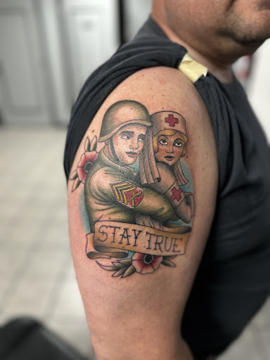 Explore shoulder scar tattoo ideas, creative tattoo ideas in Gastonia, available at From the Ashes Tattoo Studio