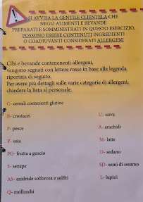 Menu / carte de Pizzeria Farinata dal Felix à Molino dei Torti