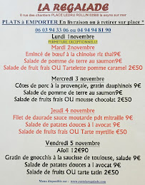 Restaurant La Régalade cuisine française&Italienne, produits frais, fait maison, karaoke, soirée dansante et soirée à thème à La Seyne-sur-Mer (la carte)