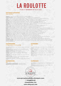 Menu du La Roulotte à Chamonix-Mont-Blanc