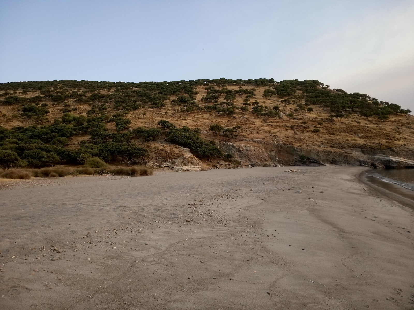 Foto di Agios Dimitrios beach II con una superficie del sabbia grigia