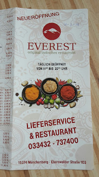 Restaurant Everest Müncheberg à Müncheberg menu