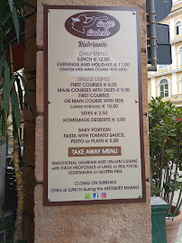 Menu / carte de Caffè Caboto à Savona