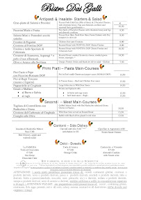 Menu / carte de TRATTORIA Bistrò Dai Galli Ciciano à Ciciano