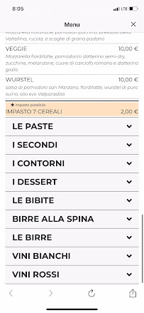 Menu / carte de Datterino à Messina