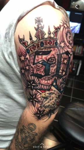 Explore train tattoo ideas, creative tattoo ideas in Erie, available at EliKingInk