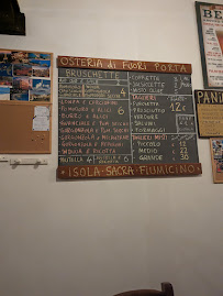 Menu / carte de Osteria Di Fuori Porta à Fiumicino