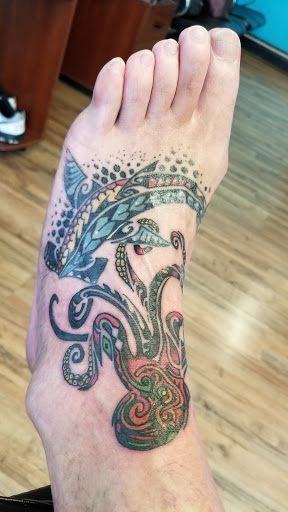 Explore forearm cover up tattoo ideas, creative tattoo ideas in Muncie, available at Abandon all hope tattoo and body piercing