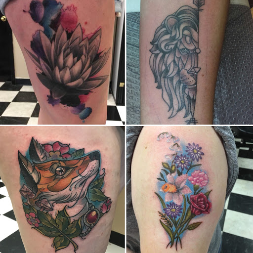 Explore black and grey tattoos sleeves ideas, creative tattoo ideas in Augusta, available at Mr. Tattoo