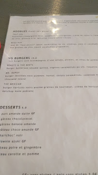 Caju Vegan à Nice menu