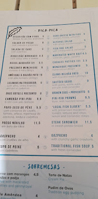 Restaurant NANA on the Beach à Armação de Pêra - menu / carte