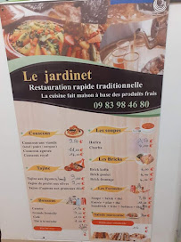 Restaurant marocain Le Jardinet à Montpellier (la carte)