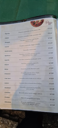 Menu du Lo Chalet à Raiano