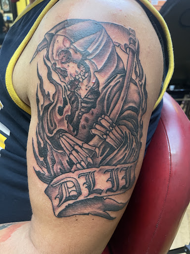 Explore full arm tattoo ideas, creative tattoo ideas in Milwaukee, available at Mike Davenport Tattoo