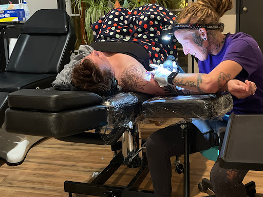 Explore chest and stomach tattoo ideas, creative tattoo ideas in Vancouver, available at Shade & Lines Art Collective, Tattoo and body piercing