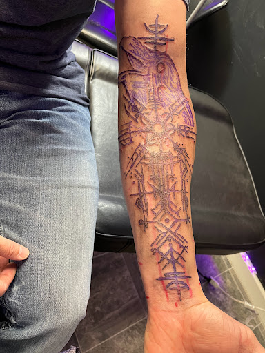 Explore teaching tattoo ideas, creative tattoo ideas in Harrah, available at Gypsy Blood Body Art Studio