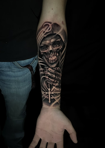 Explore outside arm tattoo ideas, creative tattoo ideas in Silver City, available at Independent Ink Tattoo