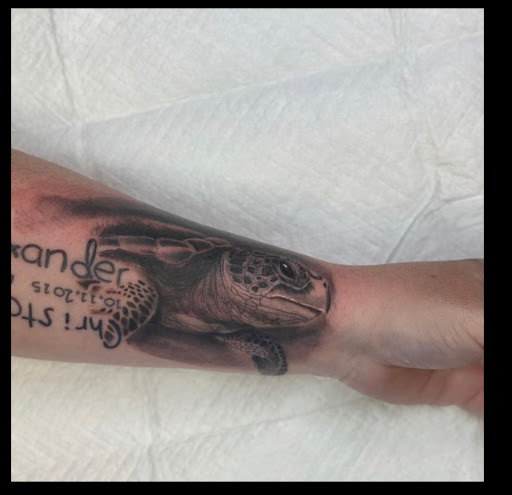 Explore arm tattoo placement ideas, creative tattoo ideas in Goose Creek, available at Red Kirin Tattoo