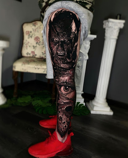 Explore tattoo ideas quarter sleeve, creative tattoo ideas in Fort Wayne, available at FullBloom Tattoos