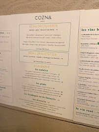 COZNA à Annecy menu