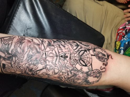 Explore eagle feather tattoo ideas, creative tattoo ideas in Dallas, available at Freak Show Studio