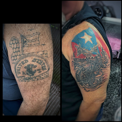 Explore stickman tattoo ideas, creative tattoo ideas in North Fort Myers, available at Loyal 2 The Coil Tattoos & Body Piercings