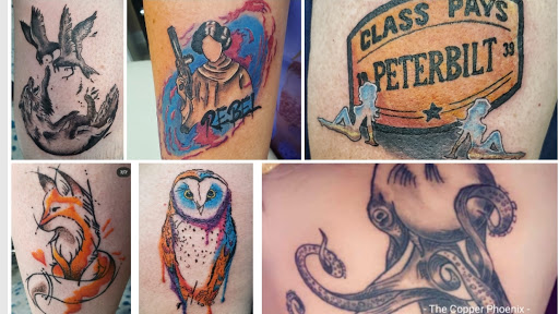 Explore aztec tattoo sleeve ideas, creative tattoo ideas in Shelbyville, available at The Copper Phoenix