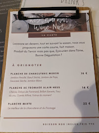 Le Wine-Not à Savigny-lès-Beaune menu