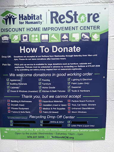 Discount Store «Habitat for Humanity ReStore NCM», reviews and photos, 637 Lancaster St, Leominster, MA 01453, USA