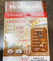 Menu / carte de Restaurant Mediterranee à Sainte-Geneviève