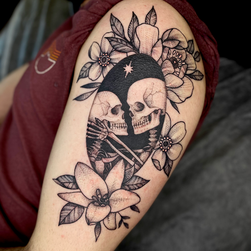 Explore peanut butter and jelly tattoo ideas, creative tattoo ideas in Savannah, available at tattoos by delan