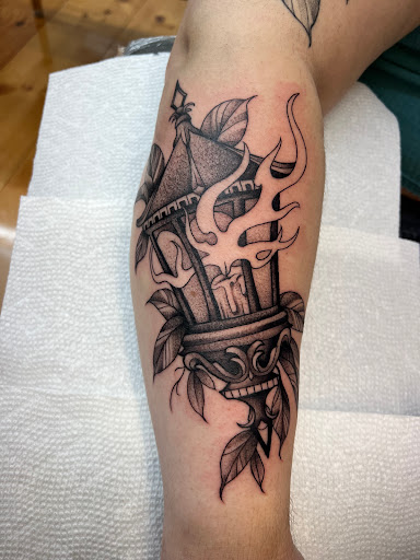 Explore forearm tattoo filler ideas, creative tattoo ideas in Middleboro, available at Take Heart Tattoo