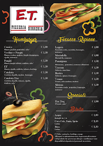 Menu du Bar Pizzeria E.T. à Prato