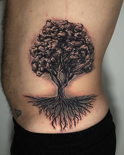 Explore barney tattoo ideas, creative tattoo ideas in Atlanta, available at Iron Palm Tattoos & Body Piercing Atlanta