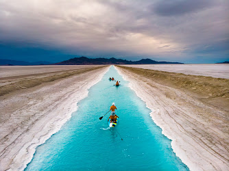 Water channel salt flats