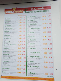 Menu / carte de Pizza'Mania à Objat